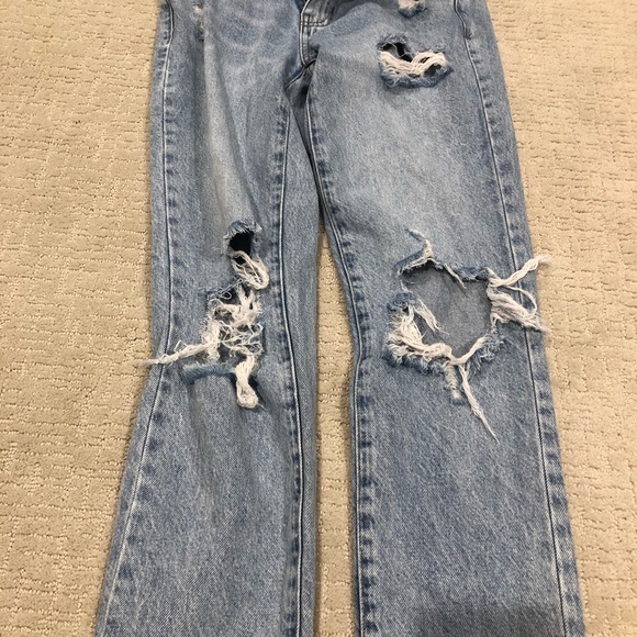 High-Waisted Ripped Dad Jeans - Picture 3 of 5